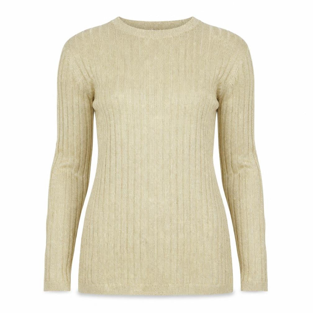 Jumper Womens Gold  Knit Pullover Jumper Size M