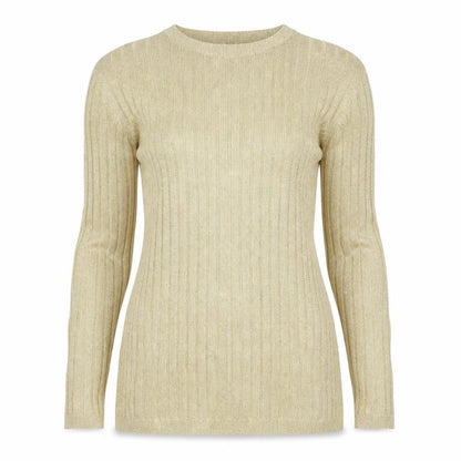 Front view of Jumper women’s gold knit jumper, size M