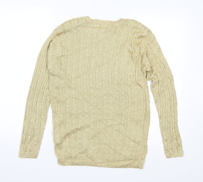 Back view of Jumper women’s gold knit jumper, size M