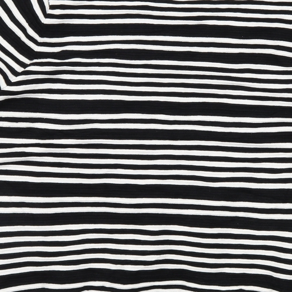 F&F Womens Black Striped Knit Pullover Jumper Size 18