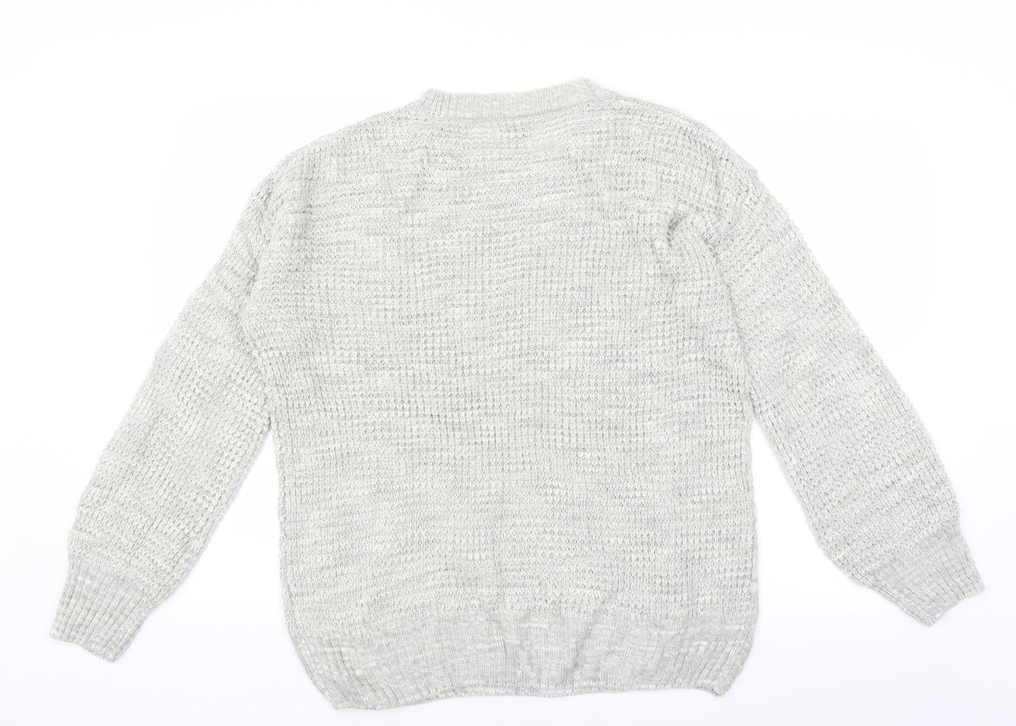 Matalan Womens Grey   Pullover Jumper Size L  - ribbon detail