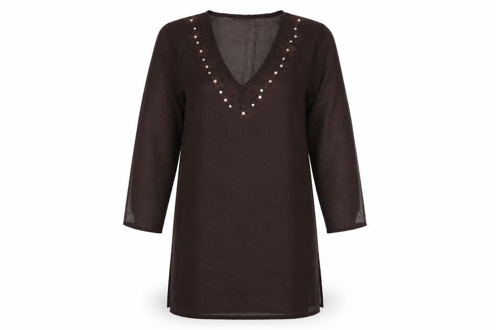 long beach Womens Brown   Shift  Size M  - sheer beach cover up