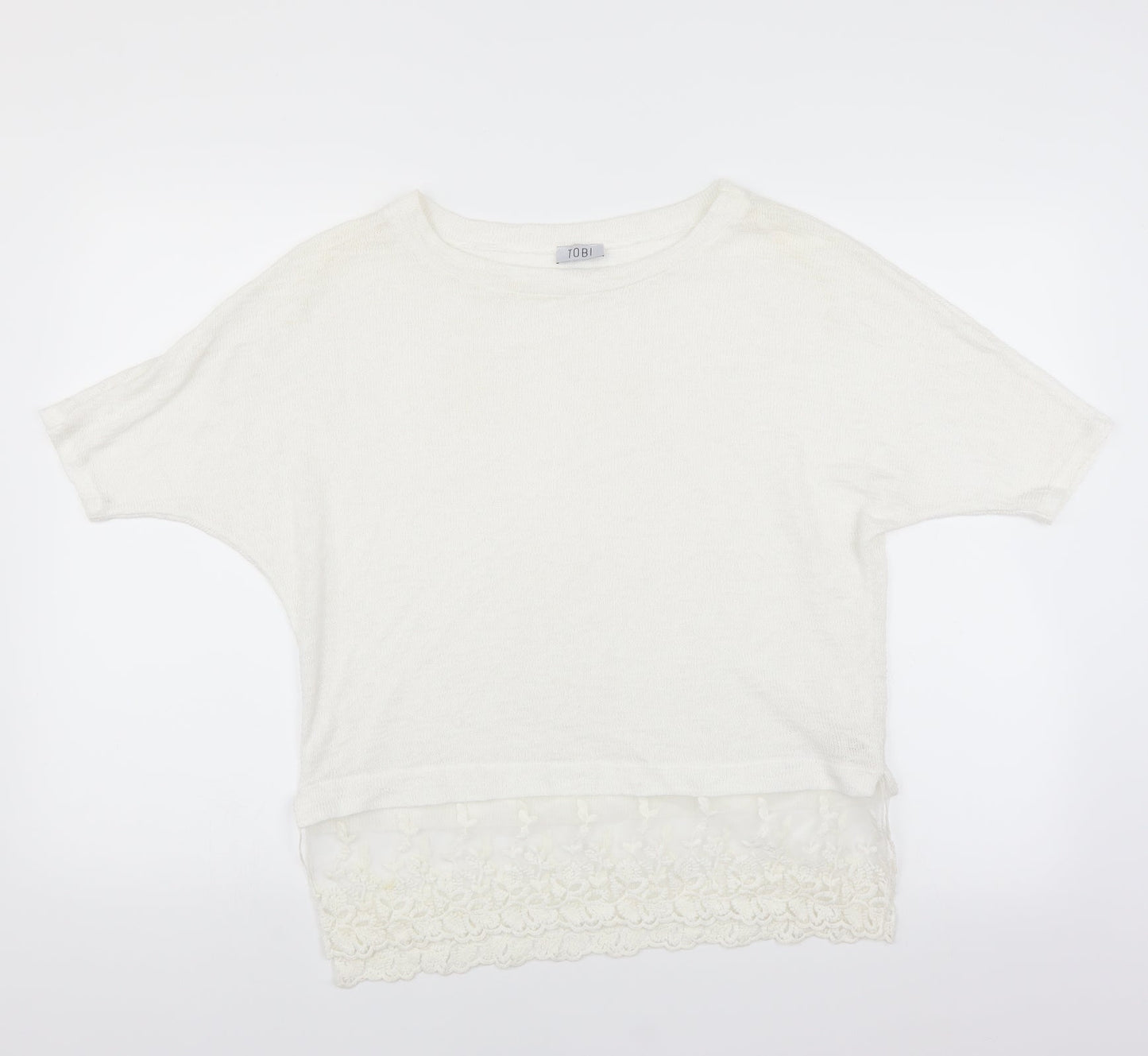 Tobi Womens White   Pullover Jumper Size S