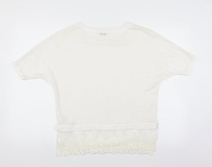 Back view of Tobi women’s white jumper, size S