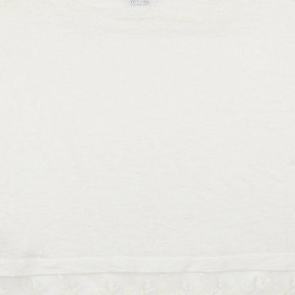 Brand and care label for Tobi women’s white jumper, size S
