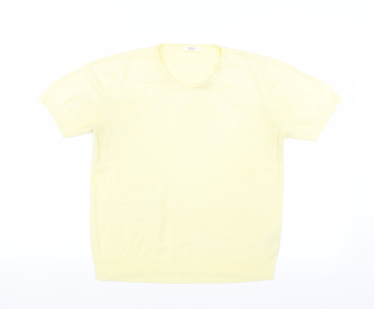 Marks and Spencer Womens Yellow   Pullover Jumper Size 14