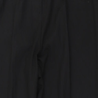 Close-up detail of Classics women’s black trousers, size UK 14, 28-inch leg