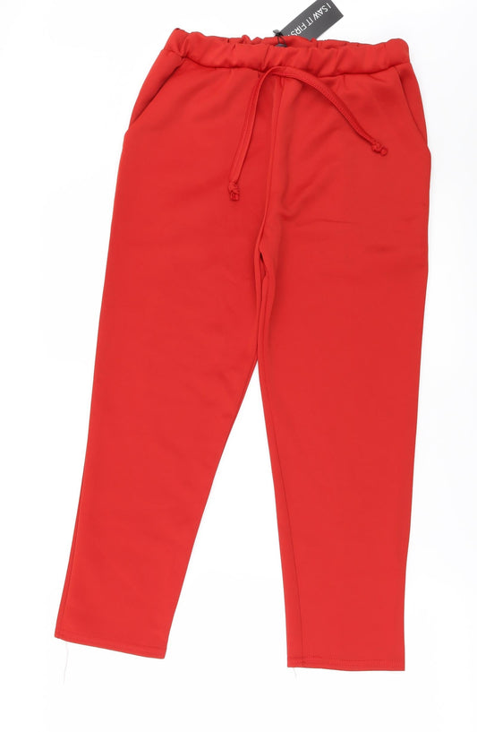 I SAW IT FIRST Womens Red   Cropped Trousers Size L L23 in