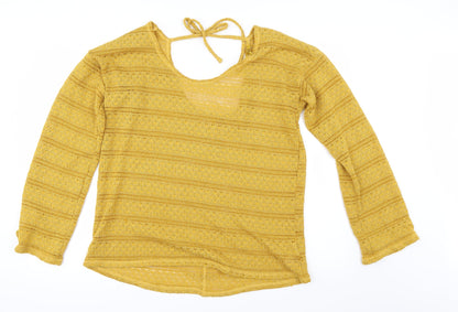 Front view of Next women’s yellow jumper, size UK 16