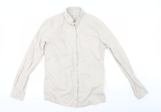 celio* Mens Beige    Button-Up Size M