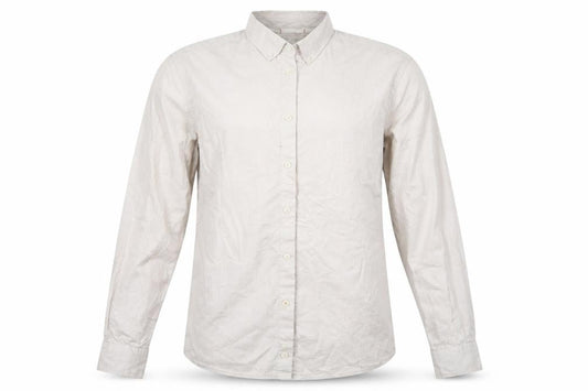 Front view of celio* men’s beige button-up, size M