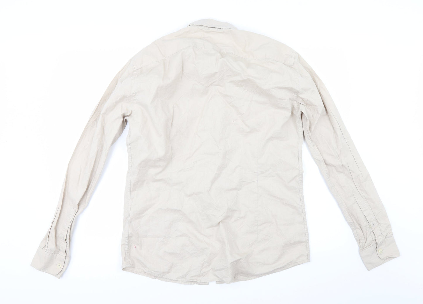 celio* Mens Beige    Button-Up Size M