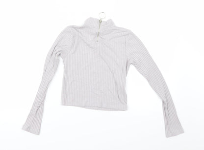 Additional front view of Select girls’ grey basic t-shirt, size 11-12, years