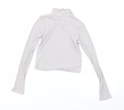 Back view of Select girls’ grey basic t-shirt, size 11-12, years