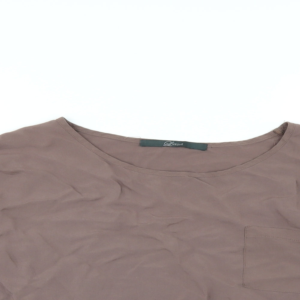 Luxzuz Womens Beige   Basic Blouse Size S