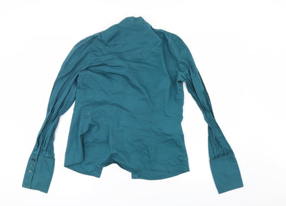 Back view of Mango women’s green basic button-up, size M