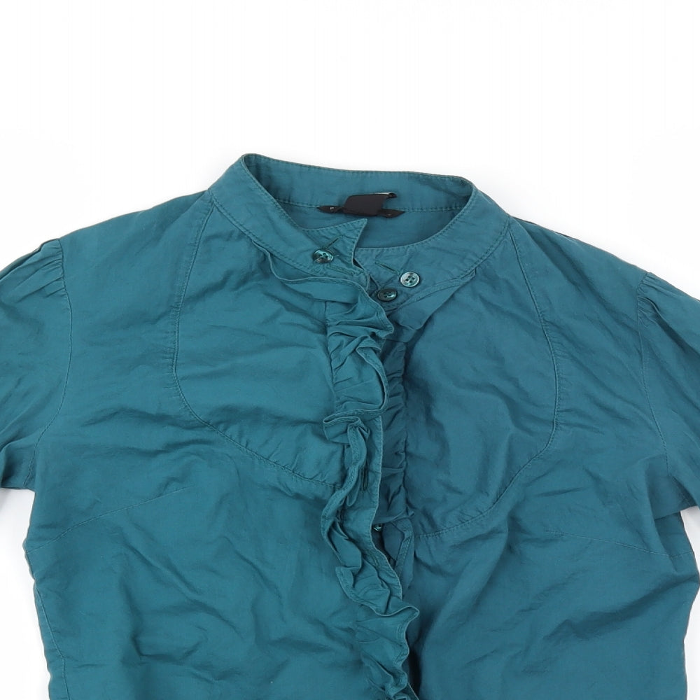 MNG Womens Green   Basic Button-Up Size M