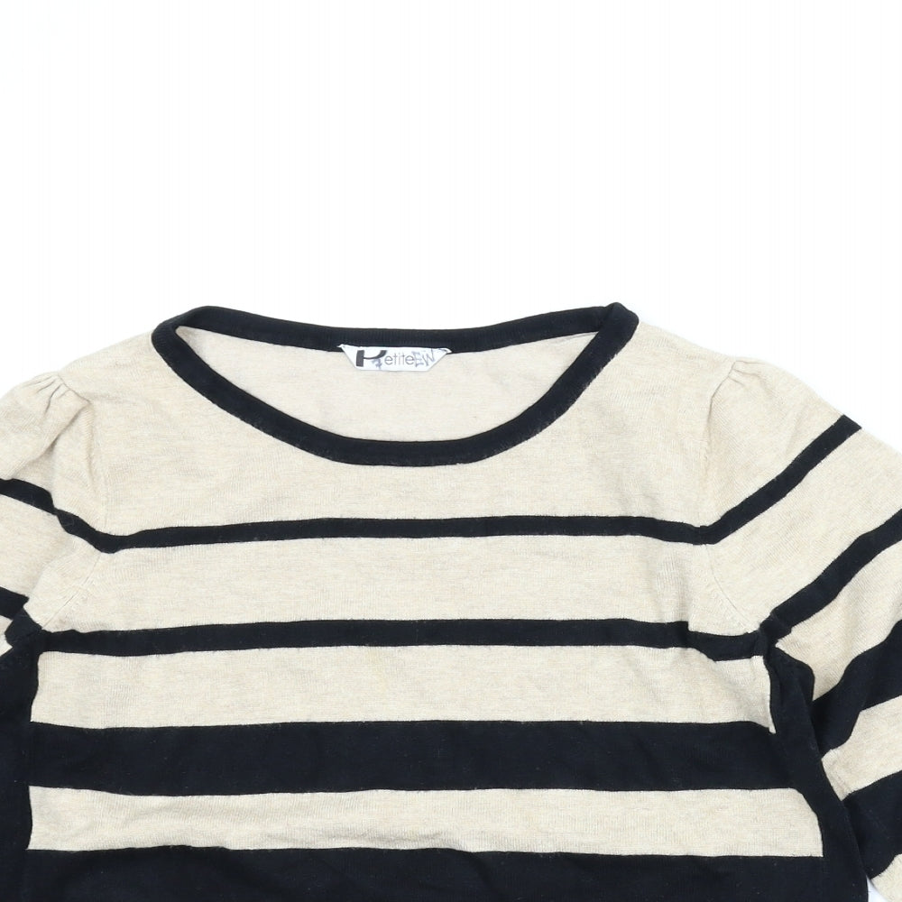 BHS Womens Beige Striped  Pullover Jumper Size 12