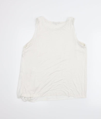 Back view of Peacocks women’s white basic blouse, size UK 14