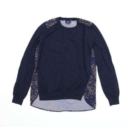 Additional front view of Next women’s blue floral jumper, size UK 12