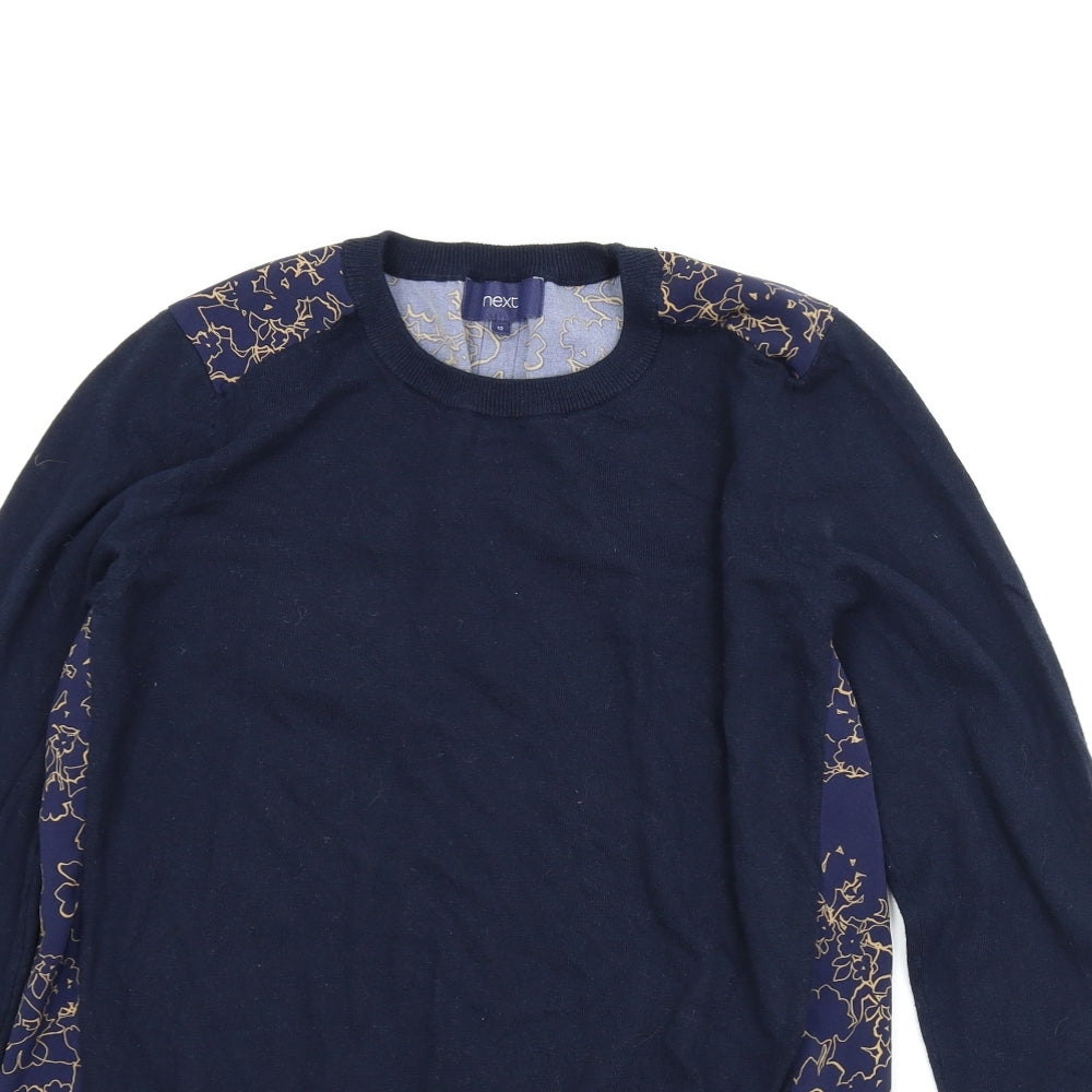 NEXT Womens Blue Floral  Pullover Jumper Size 12