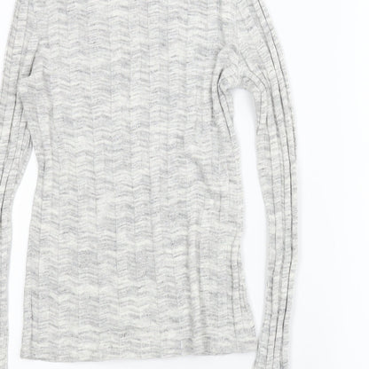 Brand and care label for Mango women’s ivory jumper, size S