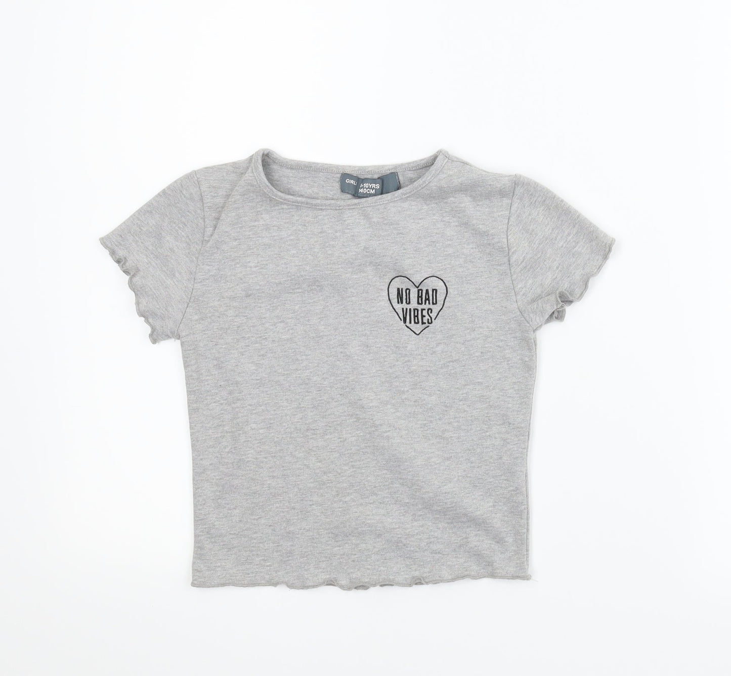Denim Co Girls Grey   Basic T-Shirt Size 9-10 Years