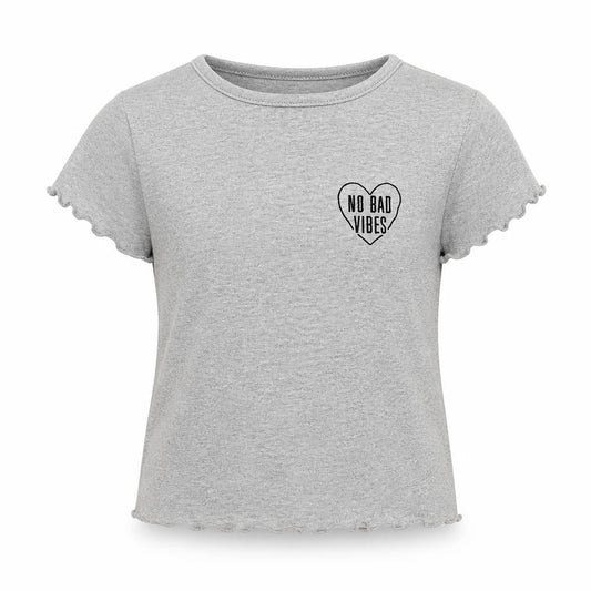 Front view of Denim Co girls’ grey basic t-shirt, size 9-10, years