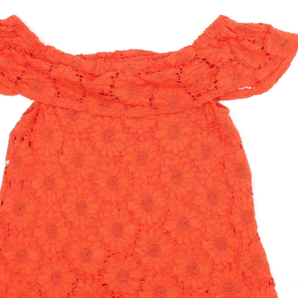 Peacocks Womens Red Floral  Basic Blouse Size 10