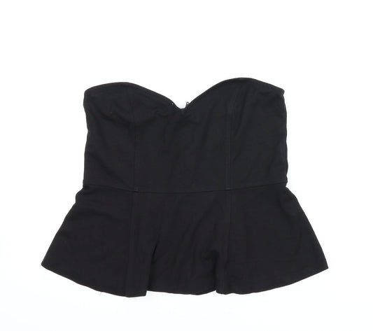 H&M Womens Black   Cropped Blouse Size M