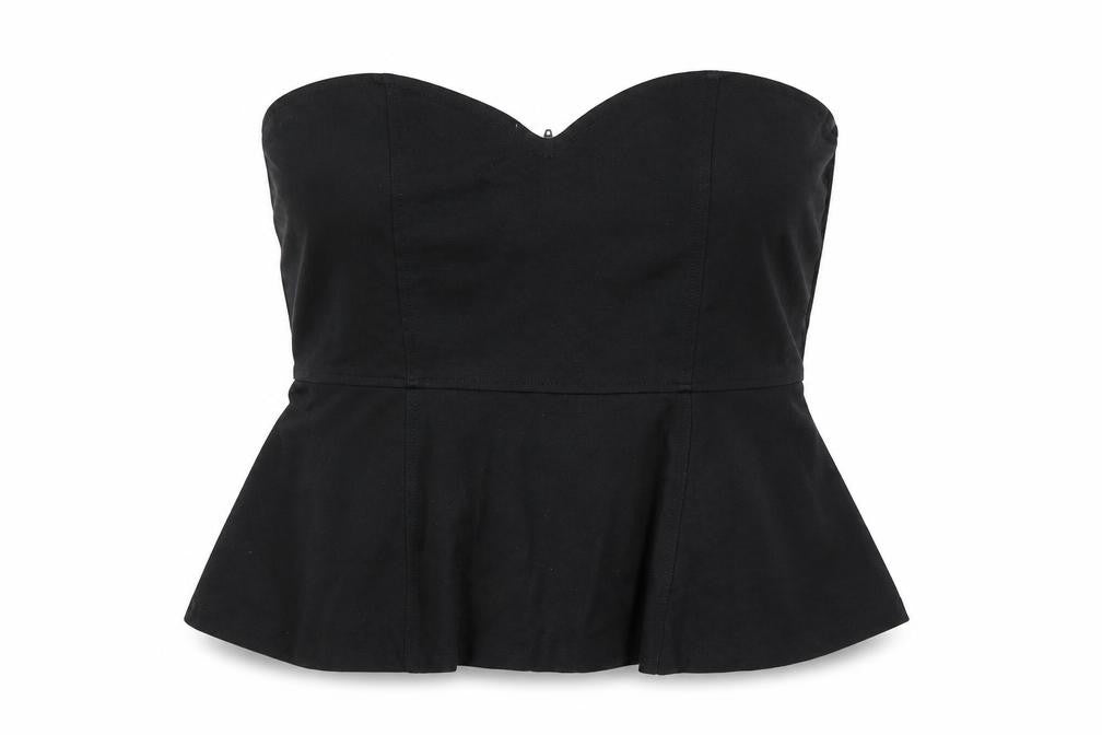 H&M Womens Black   Cropped Blouse Size M