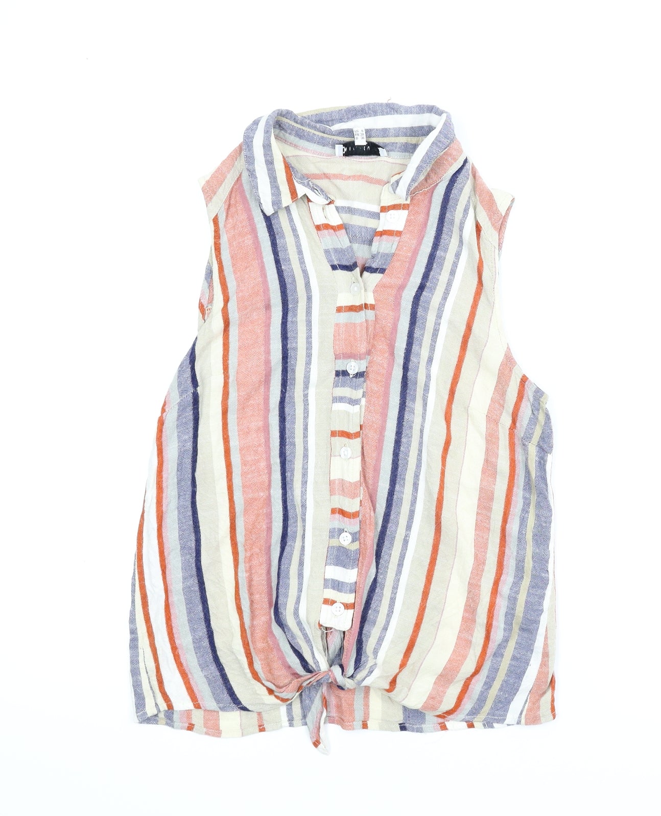 Warehouse Womens Multicoloured Striped  Basic Blouse Size 10