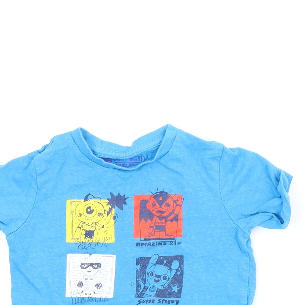 Super Hero Boys Blue   Basic T-Shirt Size 18-24 Months
