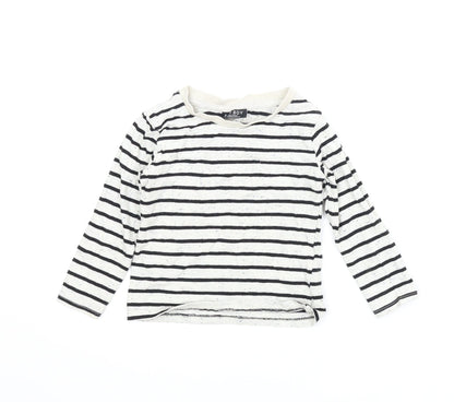 Additional front view of Baby Boy boys’ beige striped basic t-shirt, size 2, years