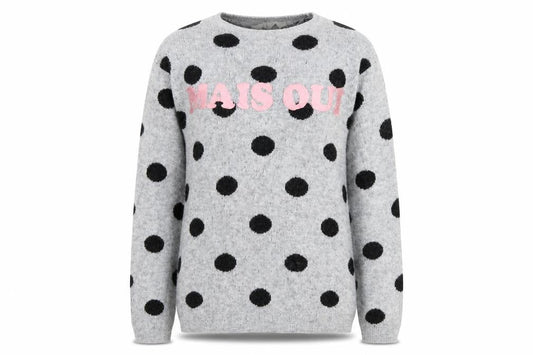H&M Girls Grey Polka Dot Knit Pullover Jumper Size 13-14 Years