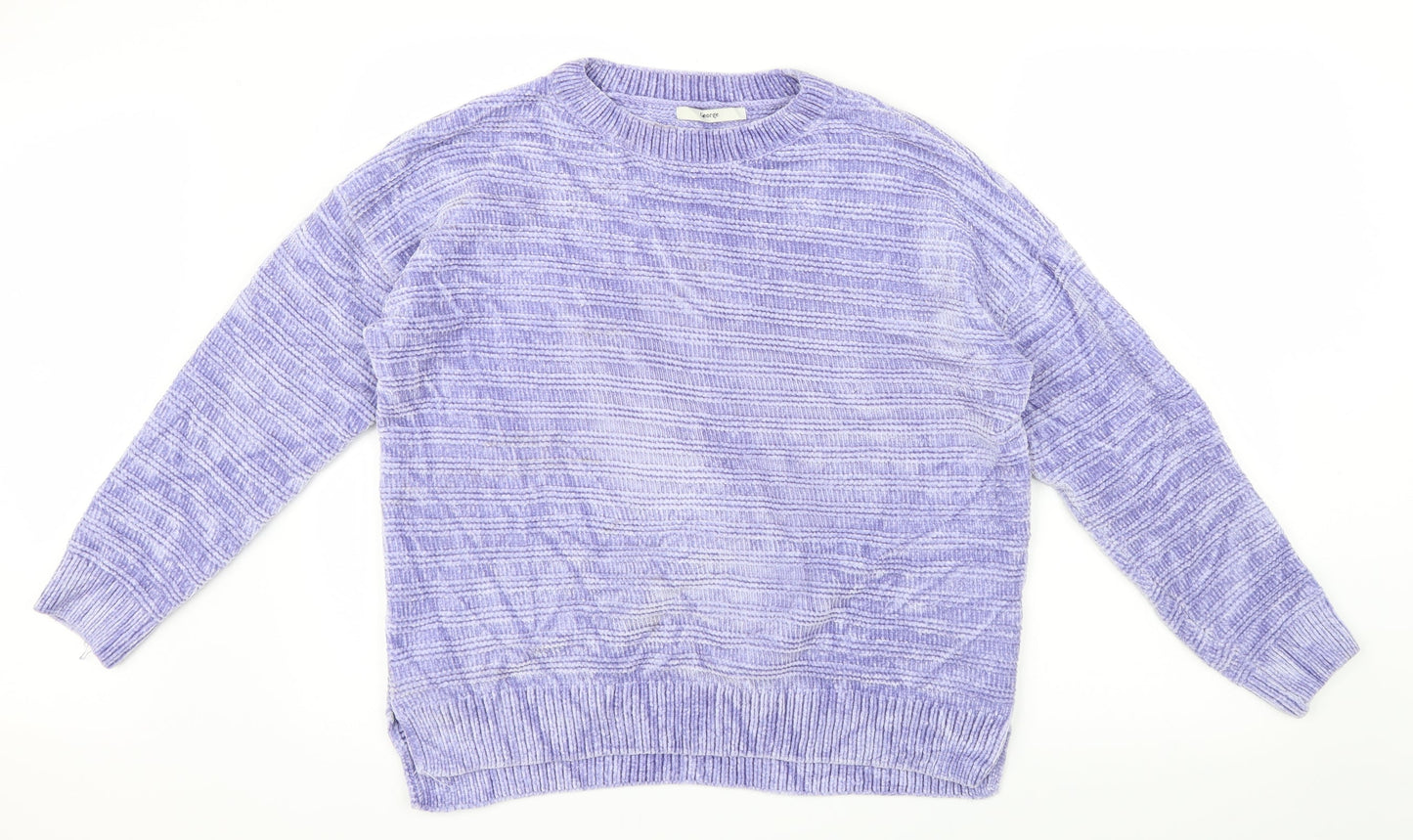 George Womens Purple  Velvet Pullover Jumper Size 8
