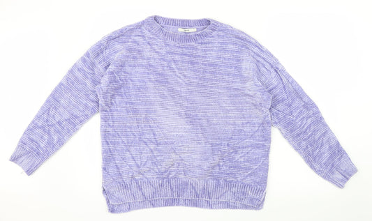 George Womens Purple  Velvet Pullover Jumper Size 8