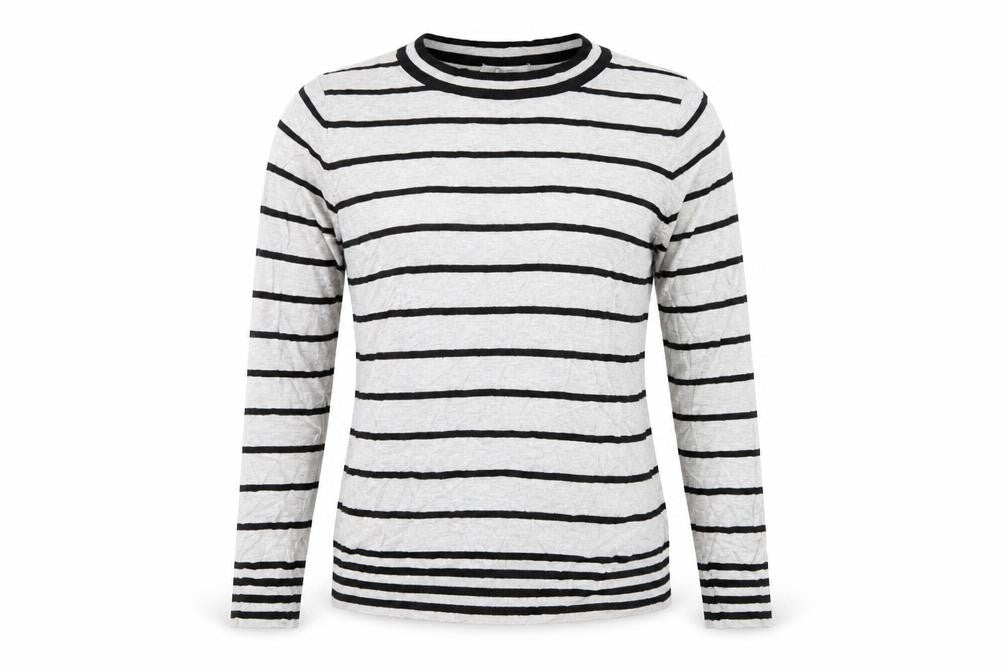 Dixie Womens Grey Striped Knit Pullover Jumper Size S