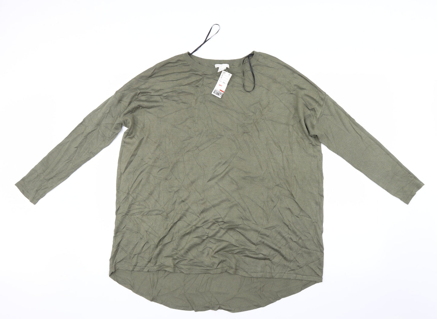 H&M Womens Green   Basic T-Shirt Size 4