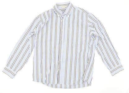Additional front view of Cotton Traders men’s blue check button-up, size L