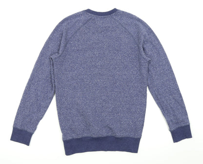 Back view of Matalan men’s blue pullover sweatshirt, size S