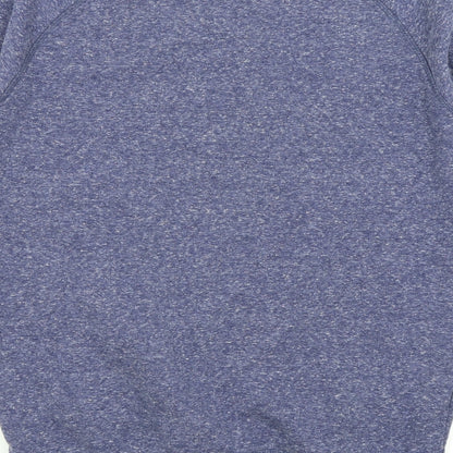 Brand and care label for Matalan men’s blue pullover sweatshirt, size S