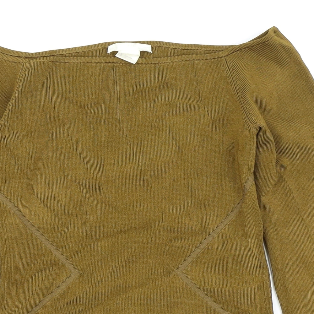 H&M Womens Gold   Basic T-Shirt Size 6