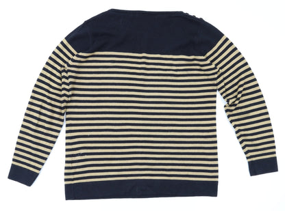 Back view of ewn women’s brown striped jumper, size M