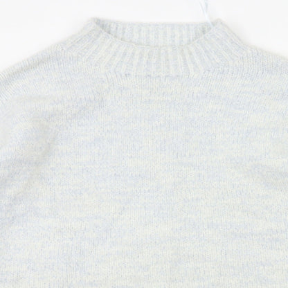 Close-up detail of F&F women’s blue jumper, size UK 10