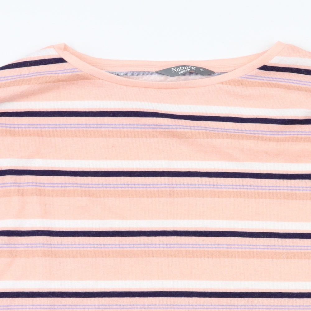 Nutmeg Womens Pink Striped  Pullover Jumper Size 10