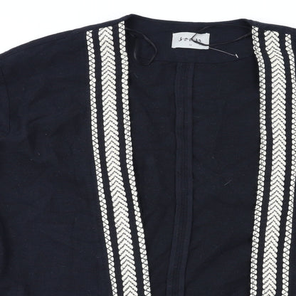 Close-up detail of Soon women’s black argyle/diamond jacket blazer, size M