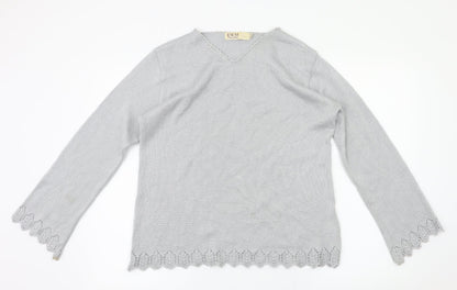 Additional front view of EWM women’s silver basic t-shirt, size M