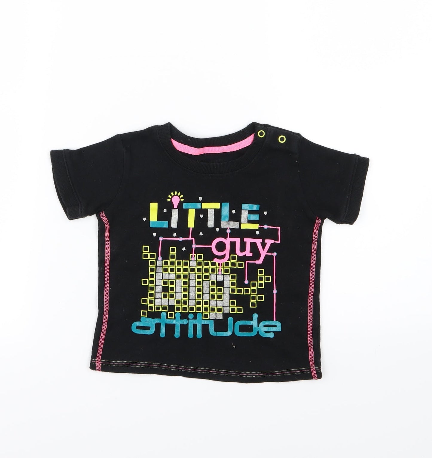 George Boys Black  Jersey Basic T-Shirt Size 12-18 Months  - Little guy attitude