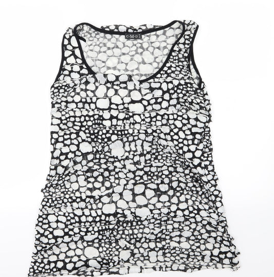 CMD Womens Black Polka Dot  Basic Tank Size 16  - Ruffle